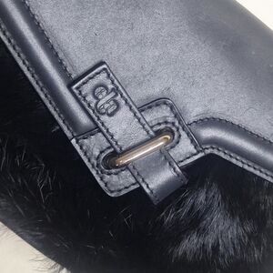 Ela Made In Spain Leather Faux Fur Clutch